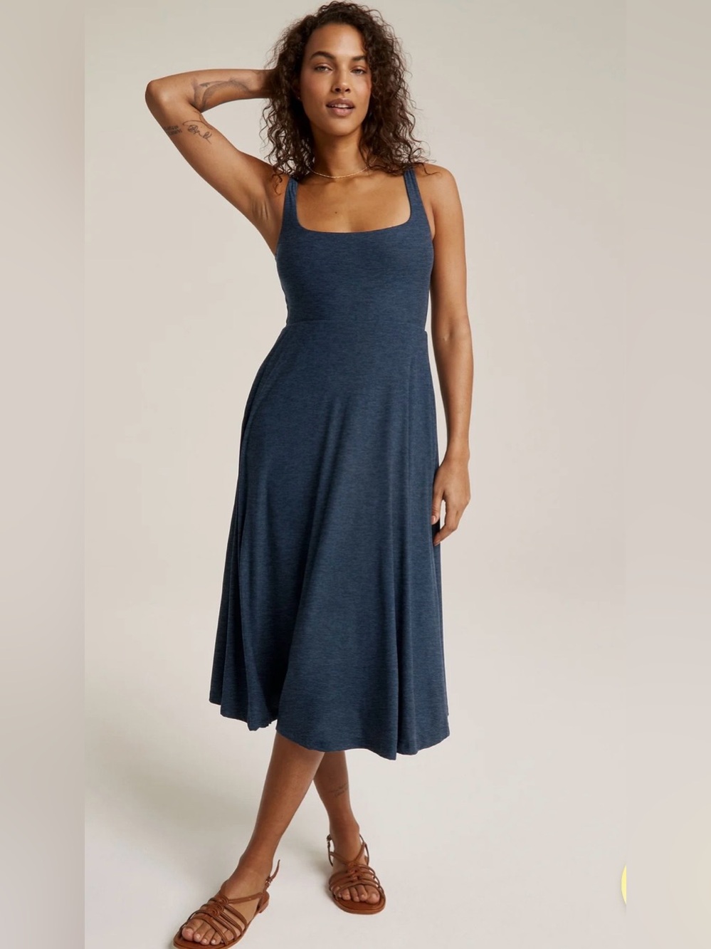 Beyond Yoga Navy Blue Midi Dress